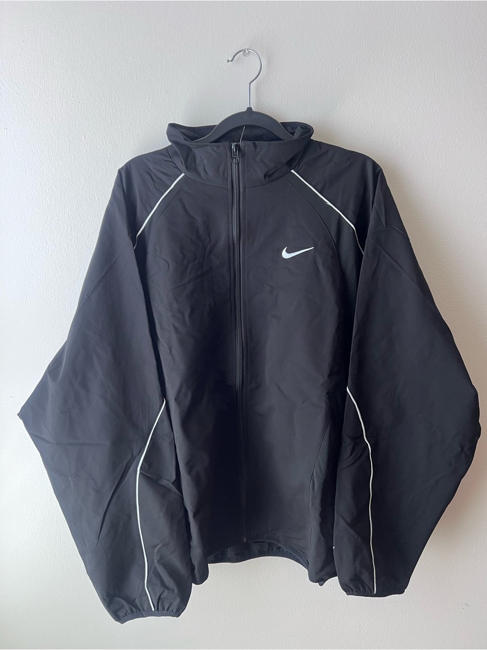 Nike x Supreme Men's Black Full-Zip Nylon tracksuit jacket